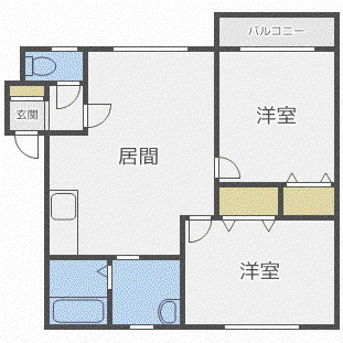 メゾンドルセ(2LDK/2階)の間取り写真