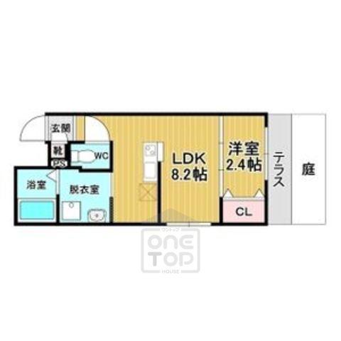 リアコート千里丘1ノース(1LDK/1階)の間取り写真