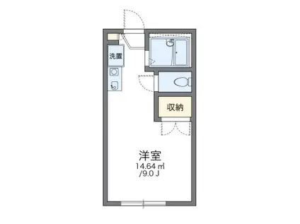 レオパレスウエストRIVER(ワンルーム/1階)の間取り写真