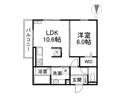 メゾン・ソネット二条新町(1LDK/3階)の間取り写真