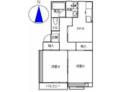 サンシャルム(2DK/1階)の間取り写真