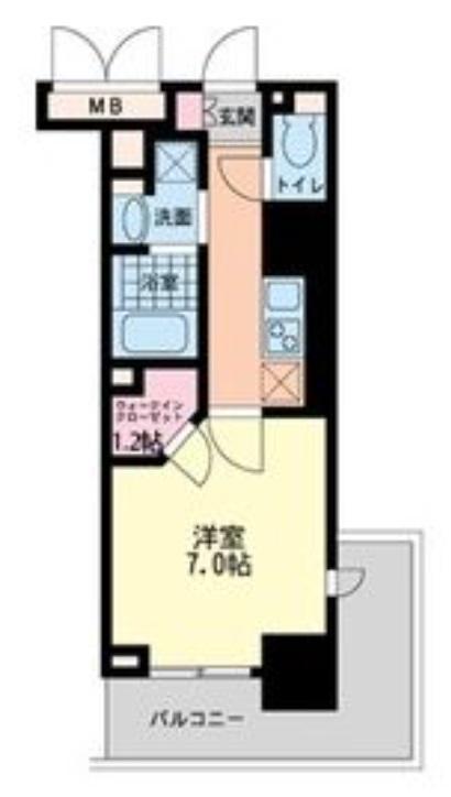 ハビテ靭センターコート(1K/11階)の間取り写真