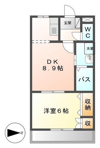 ムーンレインボー(1DK/1階)の間取り写真