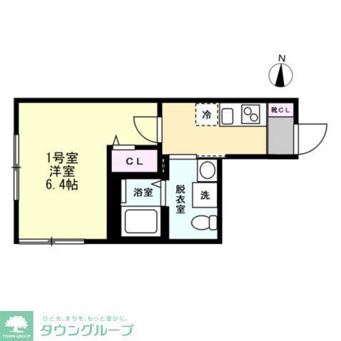 ベイルーム金沢文庫(1K/1階)の間取り写真