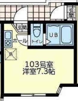 ユナイト保土ヶ谷ベニントン(ワンルーム/1階)の間取り写真