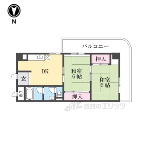 三郷駅前ビル(2DK/5階)の間取り写真