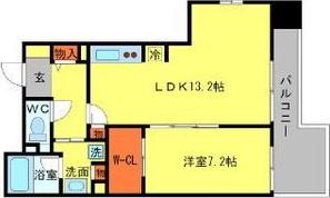 BRAVI南堀江(1LDK/9階)の間取り写真