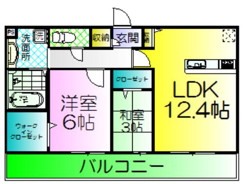 ムーラン ア ヴァン C棟(2LDK/3階)の間取り写真