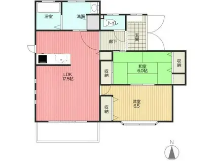 ノア若松(2LDK/1階)の間取り写真