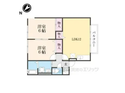 ウエストヴィレッジA棟(2LDK/1階)の間取り写真