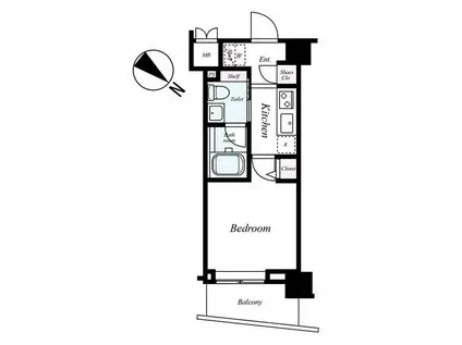 ザ・レジデンス・オブ・トーキョーTY16(ワンルーム/3階)の間取り写真