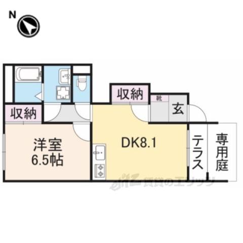 サンライズ21 Ⅱ(1DK/1階)の間取り写真