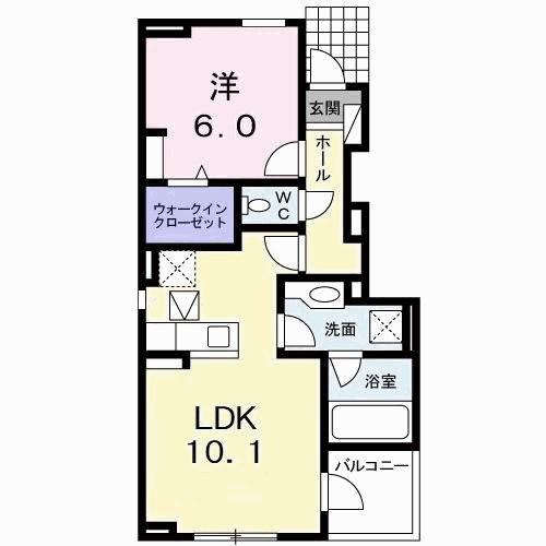 チェレステ B(1LDK/1階)の間取り写真