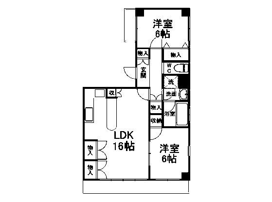 SHIPUEビルシプエビル(2LDK/7階)の間取り写真