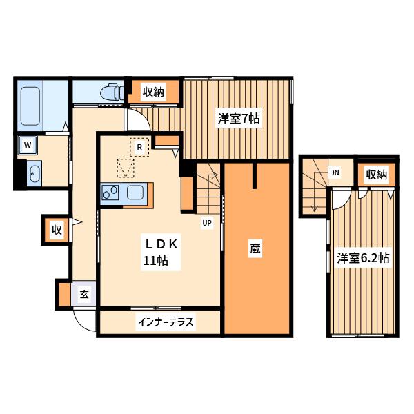 メゾン リモナイア(2LDK/1階)の間取り写真