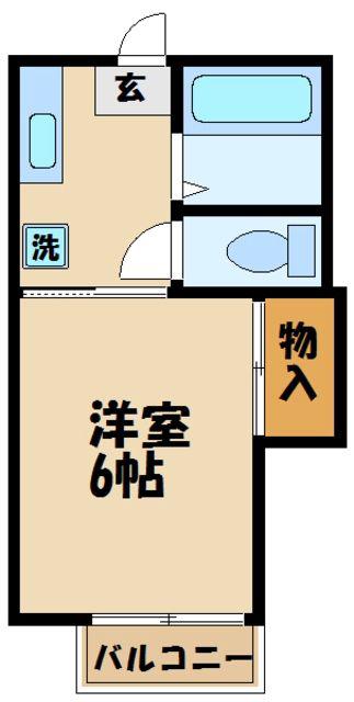 コーポヒルサイド(1K/3階)の間取り写真