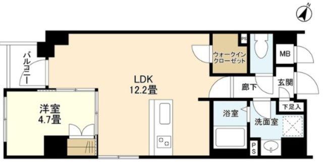 日本橋ROOTS(1LDK/3階)の間取り写真