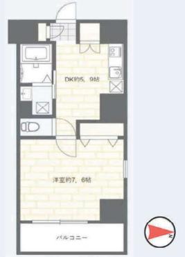 MLコート木場(1DK/7階)の間取り写真