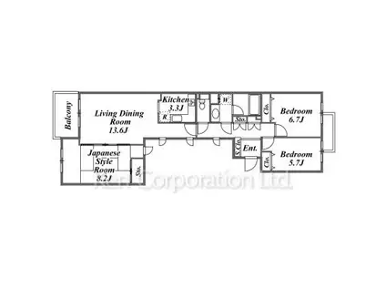 アルファス(3LDK/1階)の間取り写真