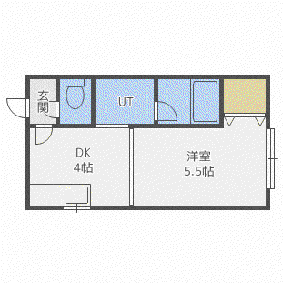 ビブレ南8条(1DK/3階)の間取り写真