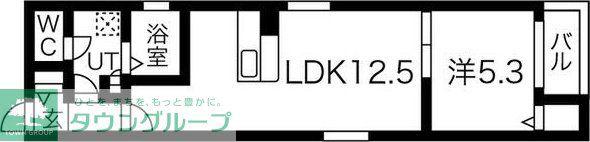 DEVELD橘(1LDK/3階)の間取り写真