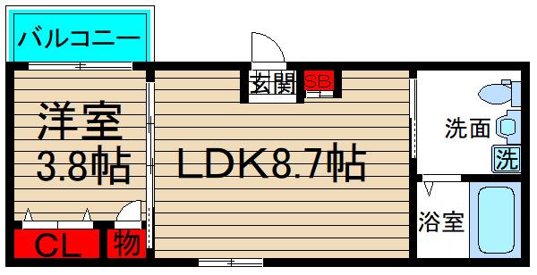 メゾン・オークルII(1LDK/1階)の間取り写真