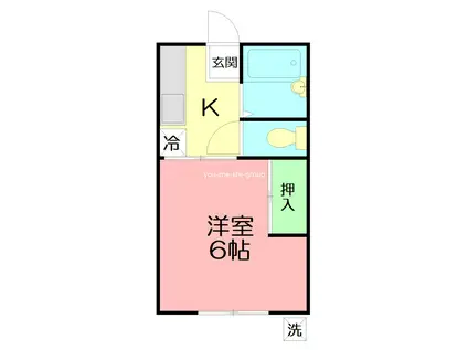 THアルファー(1K/2階)の間取り写真