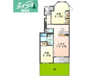 ベル ハピネス(2LDK/1階)の間取り写真