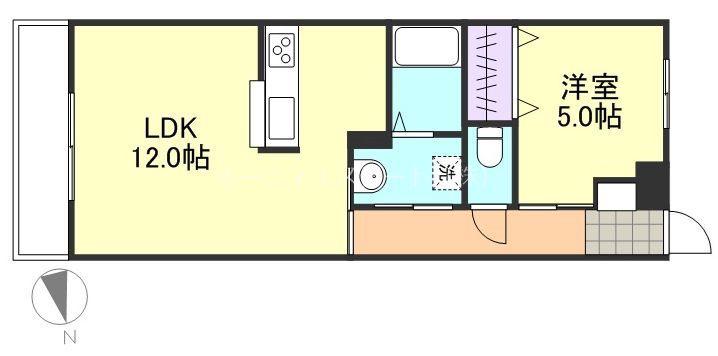 アルファード(1LDK/1階)の間取り写真