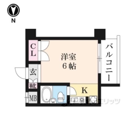 エリッツ10(1K/7階)の間取り写真