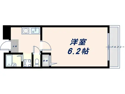 メロディー双葉(1K/3階)の間取り写真