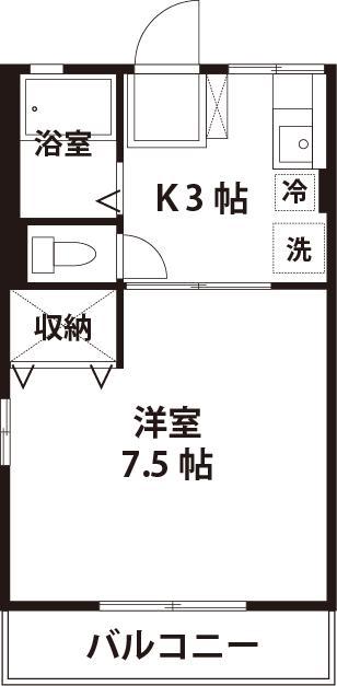 オストハウス(1K/2階)の間取り写真