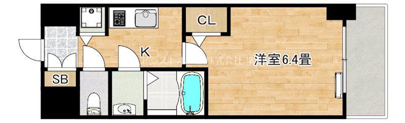 S-RESIDECE堺湊駅前AZURE(1K/3階)の間取り写真