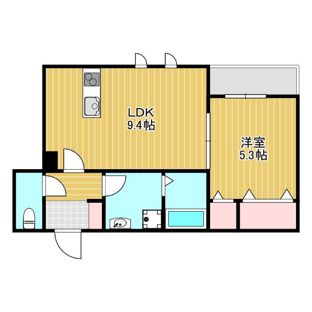 LE COCON(1LDK/2階)の間取り写真