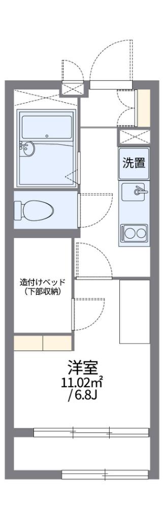 レオパレスオトーヌ(1K/1階)の間取り写真