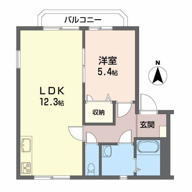 サニーサイドハイツ(1LDK/2階)の間取り写真