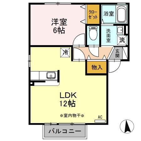 プラザハイツ B(1LDK/2階)の間取り写真