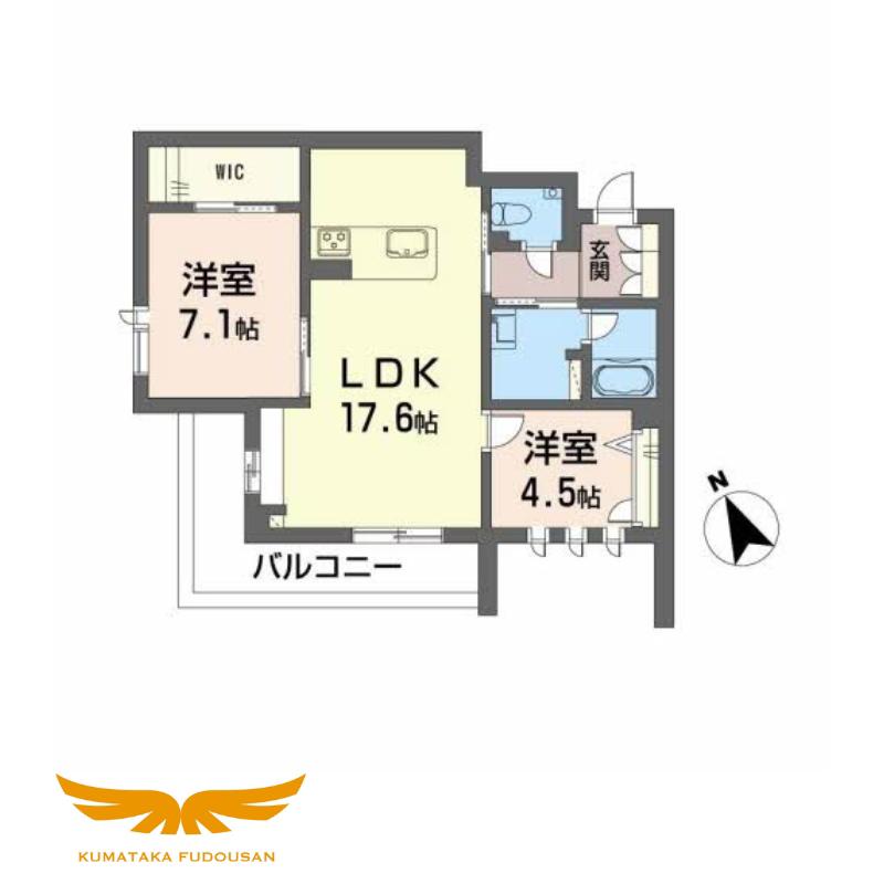 さくらガーデン出水(2LDK/2階)の間取り写真