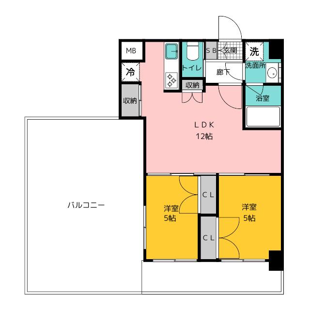 CLUB ORIENT BLD NO.88 MARINAGATE SU(2LDK/4階)の間取り写真