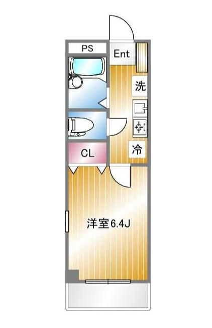 テラ代々木上原(1K/2階)の間取り写真