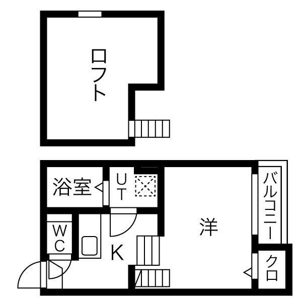 STAGE笹島(1K/1階)の間取り写真