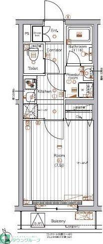 プレミアムキューブ奥沢♯MO(1K/5階)の間取り写真