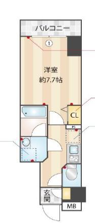 ヴァレッシア蒲田シティ(1K/4階)の間取り写真