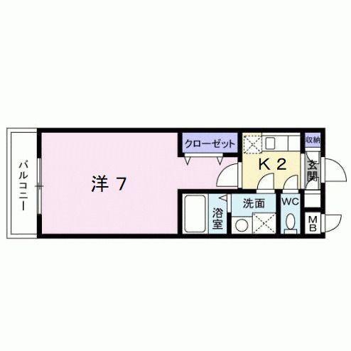 嵐山パレス(1K/1階)の間取り写真