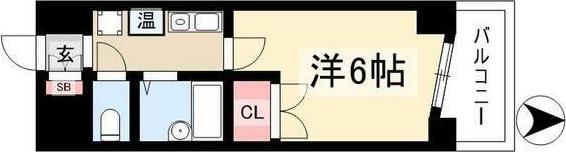 ハイツ亀島(1K/5階)の間取り写真