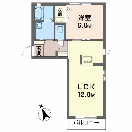 シャーメゾン錦(1LDK/1階)の間取り写真