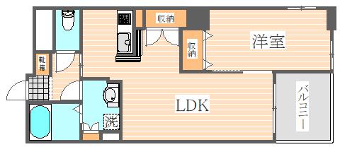 レジディア博多駅南(1LDK/3階)の間取り写真