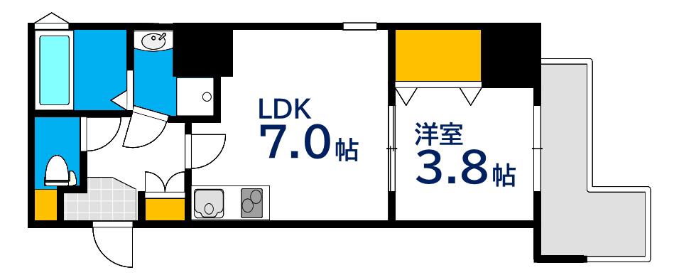 KATAYAMABLDG25(1LDK/2階)の間取り写真
