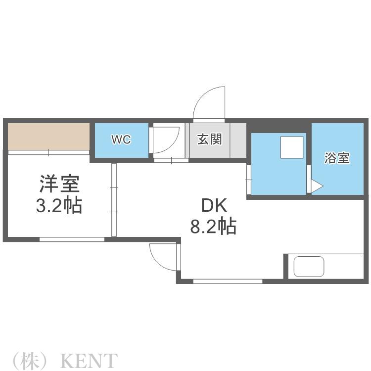 RUI24(1LDK/1階)の間取り写真