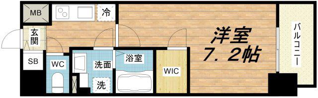 プレサンス堺筋本町エグゼブラン(1K/2階)の間取り写真